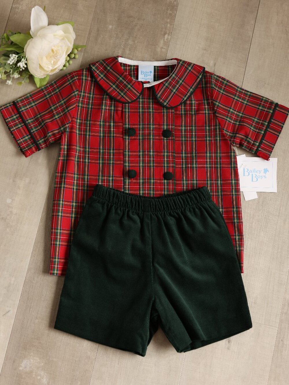 Boy's Red Corduroy Dressy Short Set 2 Piece Bailey Boys Special Occasion NWT
